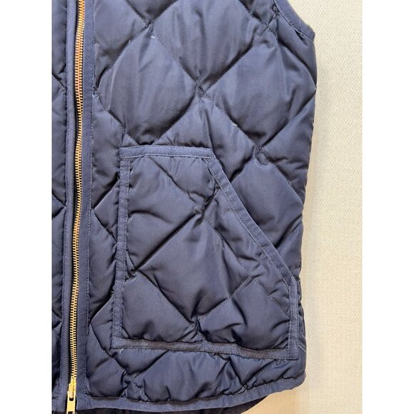 J.Crew Women's Cardigan Quilted Puffer Vest Full Zip Size XS Navy Blue Pockets - Picture 7 of 11